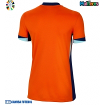 Camisa de Futebol Holanda Equipamento Principal Mulheres Europeu 2024 Manga Curta